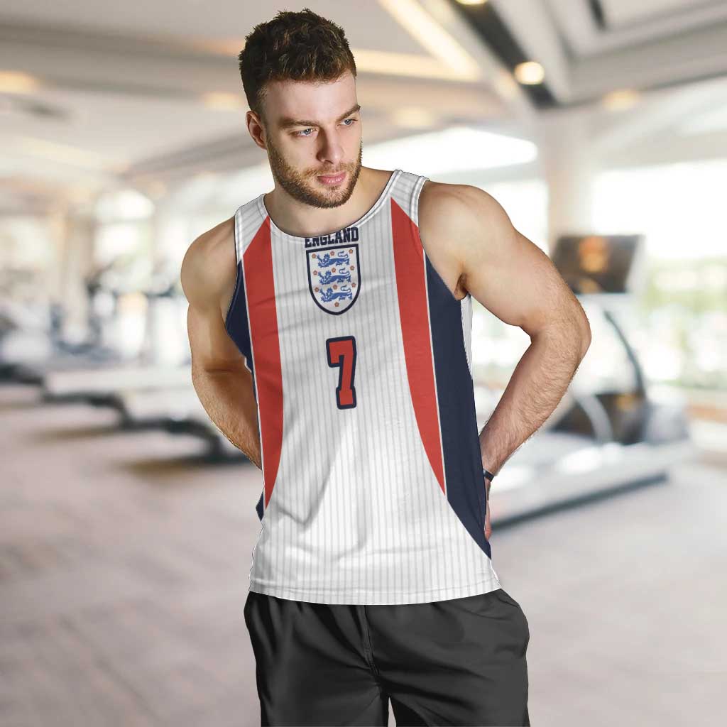 Custom England National Football Men Tank Top Retro Style-Inspired 1998 - Wonder Print Shop