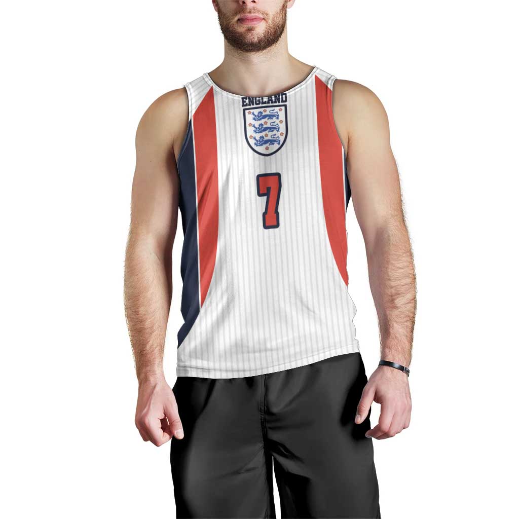 Custom England National Football Men Tank Top Retro Style-Inspired 1998 - Wonder Print Shop