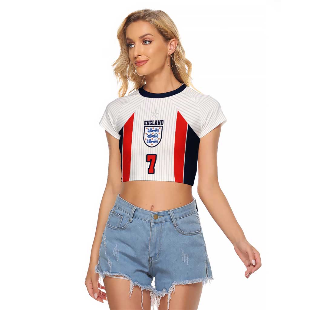 Custom England National Football Raglan Cropped T Shirt Retro Style-Inspired 1998 - Wonder Print Shop