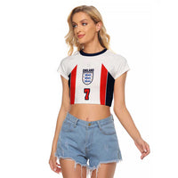 Custom England National Football Raglan Cropped T Shirt Retro Style-Inspired 1998 - Wonder Print Shop