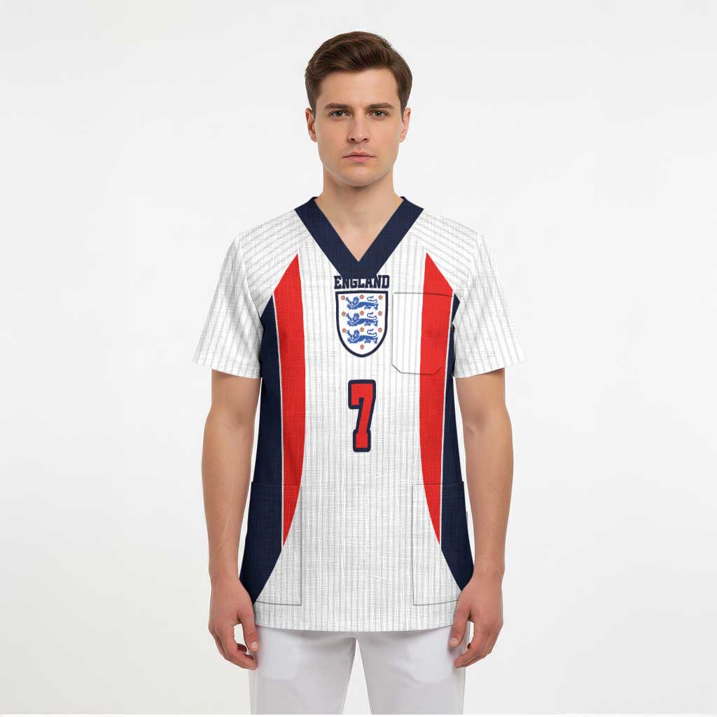 Custom England National Football Scrub Top Retro Style-Inspired 1998 - Wonder Print Shop