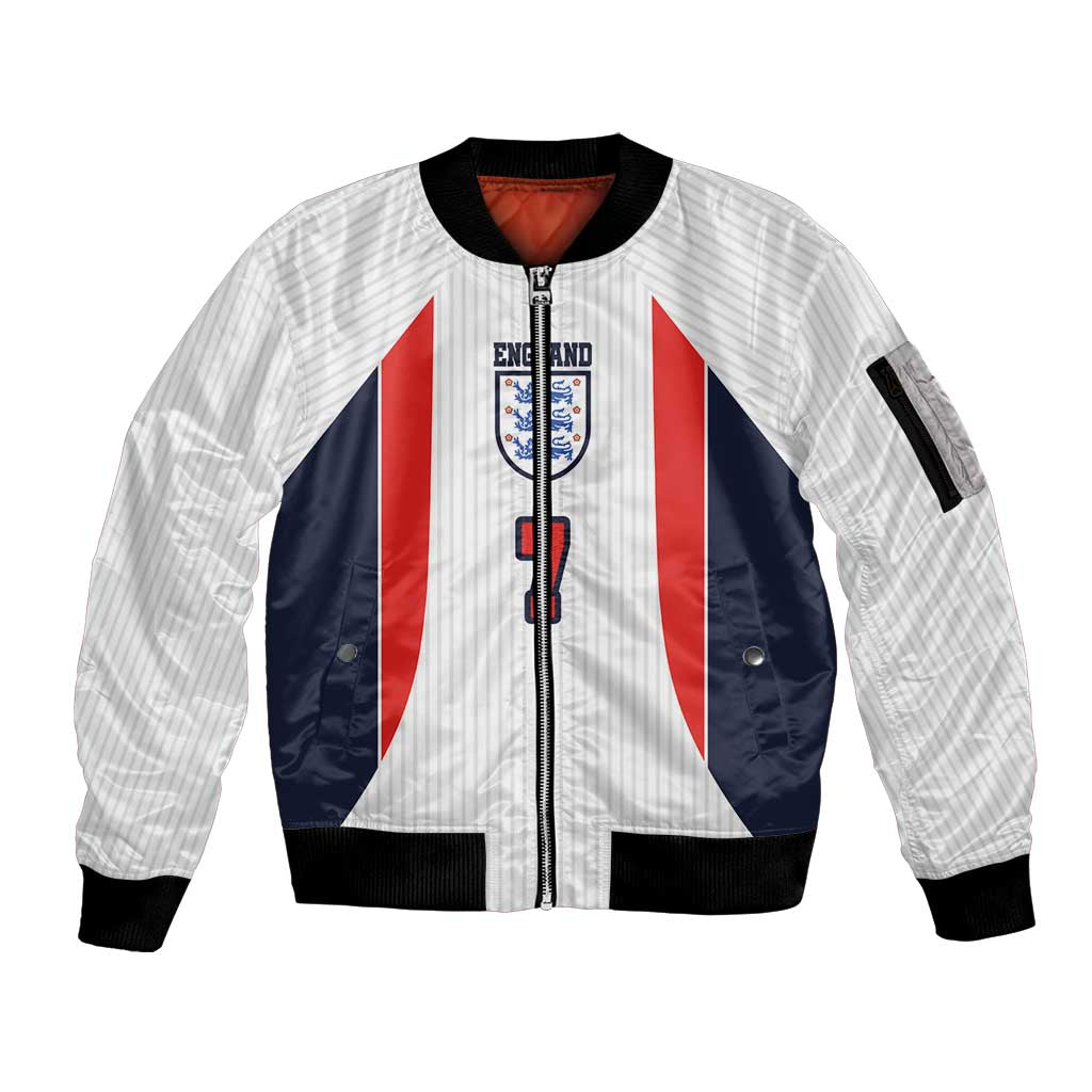 Custom England National Football Sleeve Zip Bomber Jacket Retro Style-Inspired 1998 - Wonder Print Shop