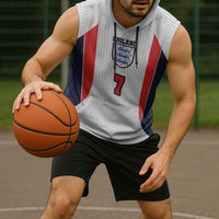 Custom England National Football Sleeveless Hoodie Retro Style-Inspired 1998 - Wonder Print Shop