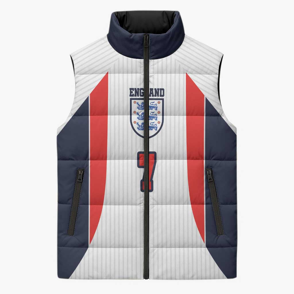 Custom England National Football Sleeveless Puffer Jacket Retro Style-Inspired 1998 - Wonder Print Shop
