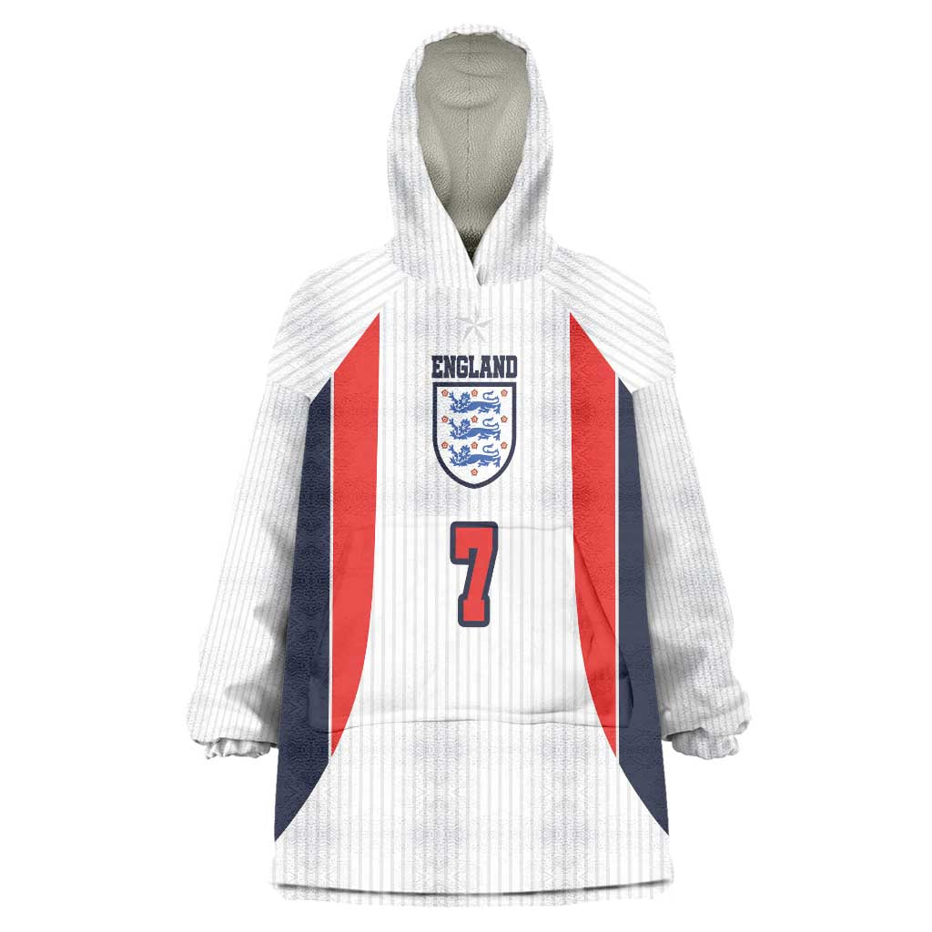 Custom England National Football Wearable Blanket Hoodie Retro Style-Inspired 1998 - Wonder Print Shop
