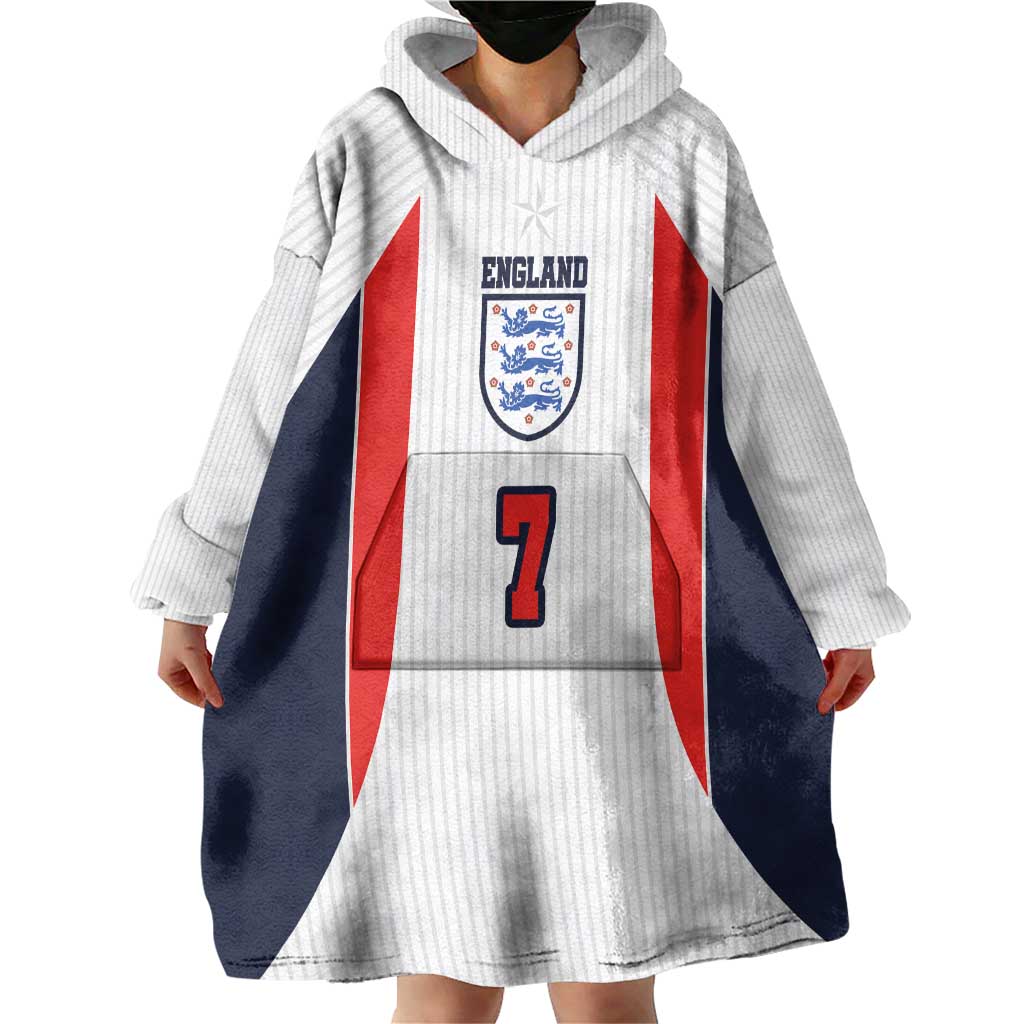 Custom England National Football Wearable Blanket Hoodie Retro Style-Inspired 1998 - Wonder Print Shop