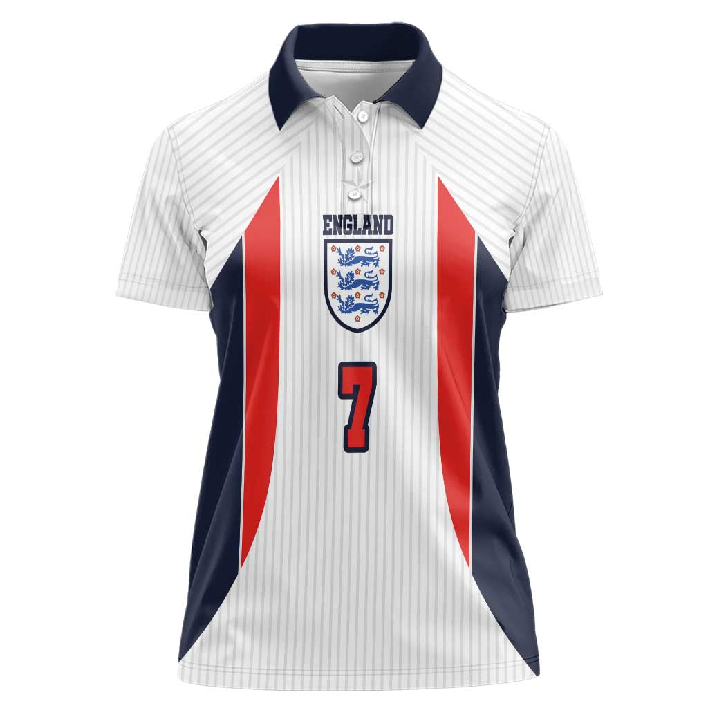 Custom England National Football Women Polo Shirt Retro Style-Inspired 1998 - Wonder Print Shop