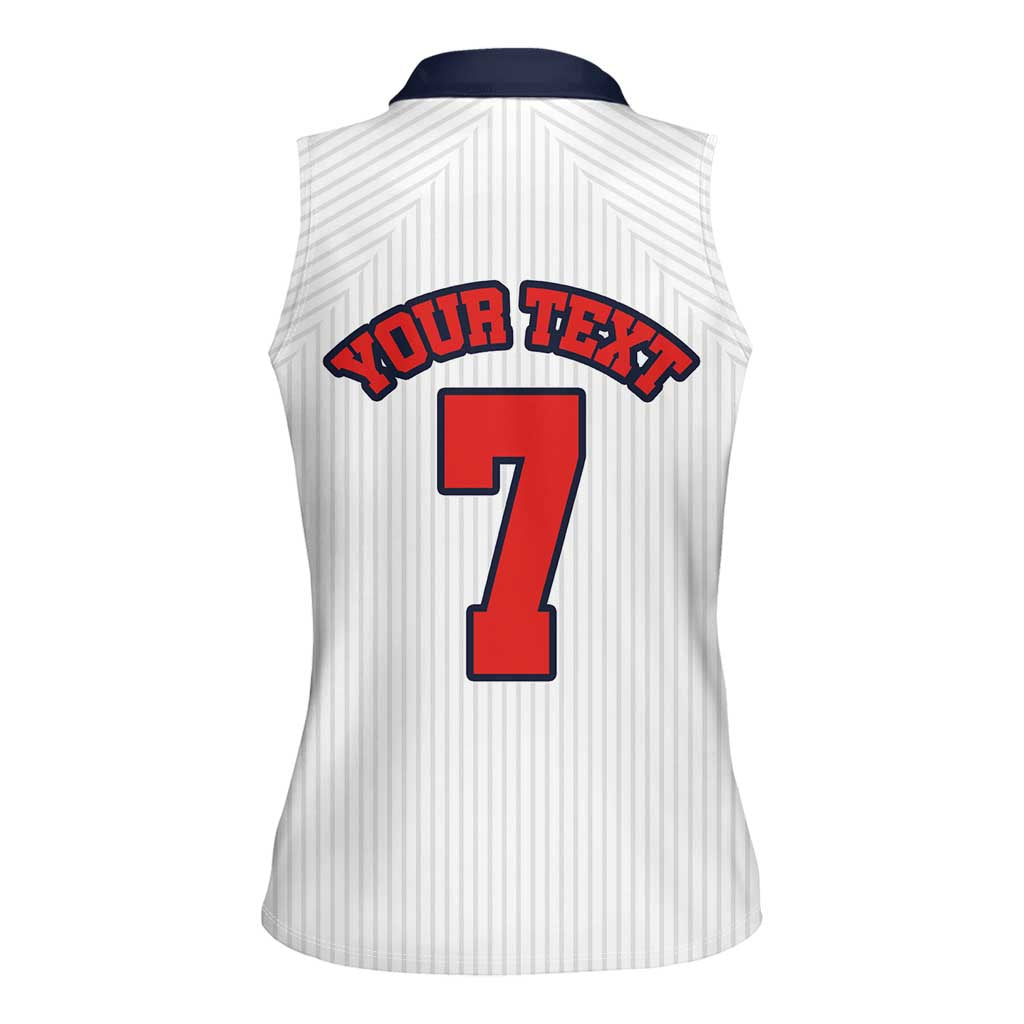 Custom England National Football Women Sleeveless Polo Shirt Retro Style-Inspired 1998 - Wonder Print Shop