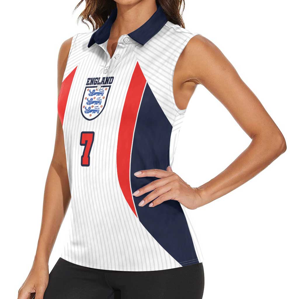 Custom England National Football Women Sleeveless Polo Shirt Retro Style-Inspired 1998 - Wonder Print Shop