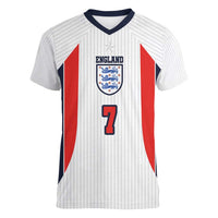 Custom England National Football Women V-Neck T-Shirt Retro Style-Inspired 1998 - Wonder Print Shop