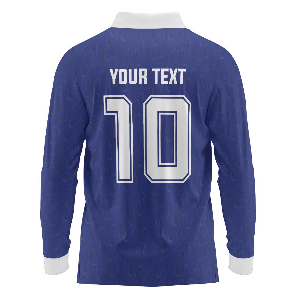 Custom Japan National Football Long Sleeve Polo Shirt Retro Style-Inspired 1998 - Wonder Print Shop