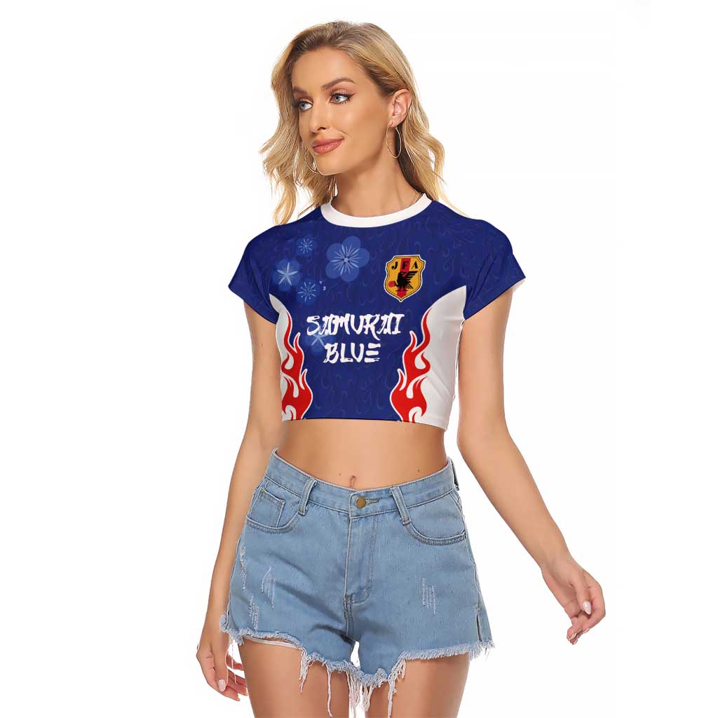 Custom Japan National Football Raglan Cropped T Shirt Retro Style-Inspired 1998 - Wonder Print Shop