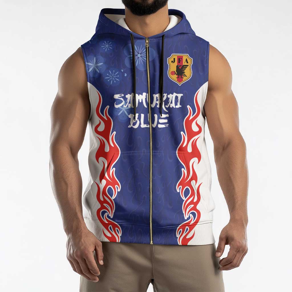 Custom Japan National Football Sleeveless Zip Hoodie Retro Style-Inspired 1998 - Wonder Print Shop