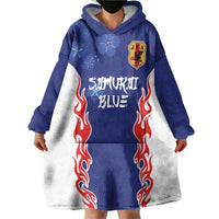 Custom Japan National Football Wearable Blanket Hoodie Retro Style-Inspired 1998 - Wonder Print Shop