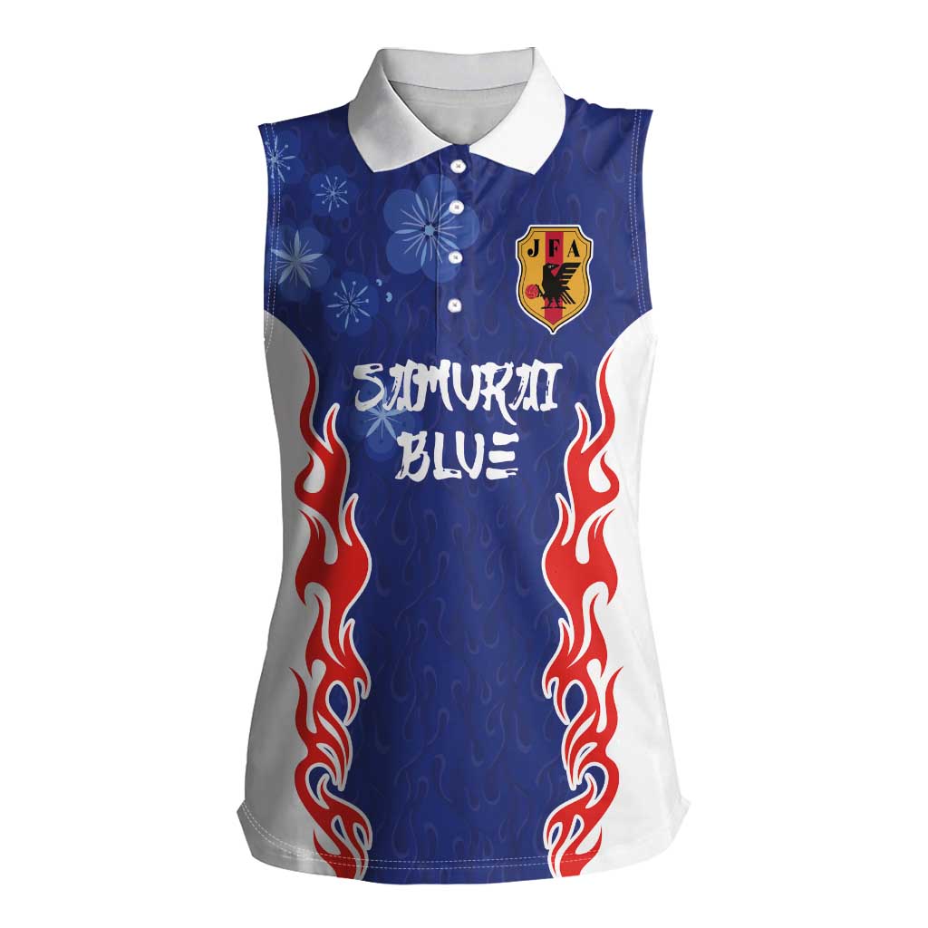Custom Japan National Football Women Sleeveless Polo Shirt Retro Style-Inspired 1998 - Wonder Print Shop
