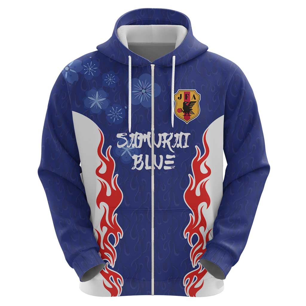 Custom Japan National Football Zip Hoodie Retro Style-Inspired 1998 - Wonder Print Shop