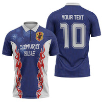 Custom Japan National Football Zipper Polo Shirt Retro Style-Inspired 1998 - Wonder Print Shop