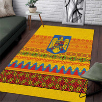 Romania Merry Christmas Area Rug Romania Emblem Traditional Folk Art - Wonder Print Shop