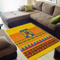 Romania Merry Christmas Area Rug Romania Emblem Traditional Folk Art - Wonder Print Shop