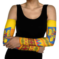 Romania Merry Christmas Arm Sleeves Romania Emblem Traditional Folk Art - Wonder Print Shop