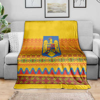 Romania Merry Christmas Blanket Romania Emblem Traditional Folk Art - Wonder Print Shop