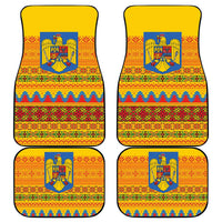 Romania Merry Christmas Car Mats Romania Emblem Traditional Folk Art - Wonder Print Shop