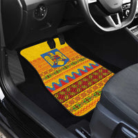 Romania Merry Christmas Car Mats Romania Emblem Traditional Folk Art - Wonder Print Shop