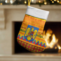 Romania Merry Christmas Stocking Romania Emblem Traditional Folk Art - Wonder Print Shop
