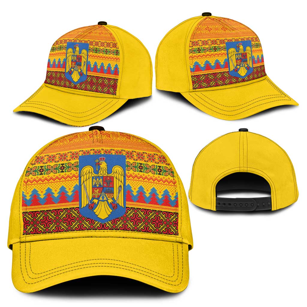 Romania Merry Christmas Classic Cap Romania Emblem Traditional Folk Art - Wonder Print Shop