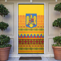 Romania Merry Christmas Door Cover Romania Emblem Traditional Folk Art - Wonder Print Shop