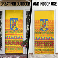 Romania Merry Christmas Door Cover Romania Emblem Traditional Folk Art - Wonder Print Shop
