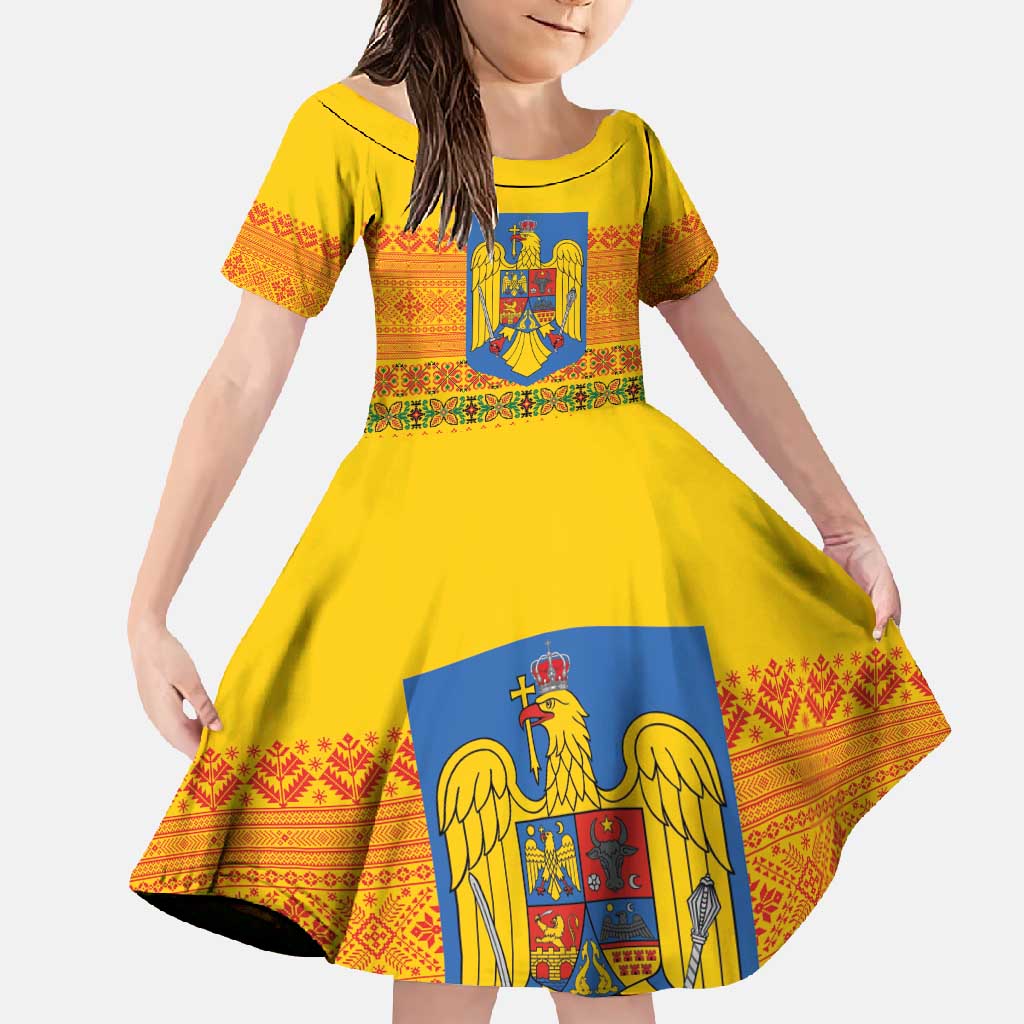 Romania Merry Christmas Family Matching Mermaid Dress and Hawaiian Shirt Romania Emblem Traditional Folk Art - Wonder Print Shop