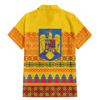 Romania Merry Christmas Family Matching Mermaid Dress and Hawaiian Shirt Romania Emblem Traditional Folk Art - Wonder Print Shop