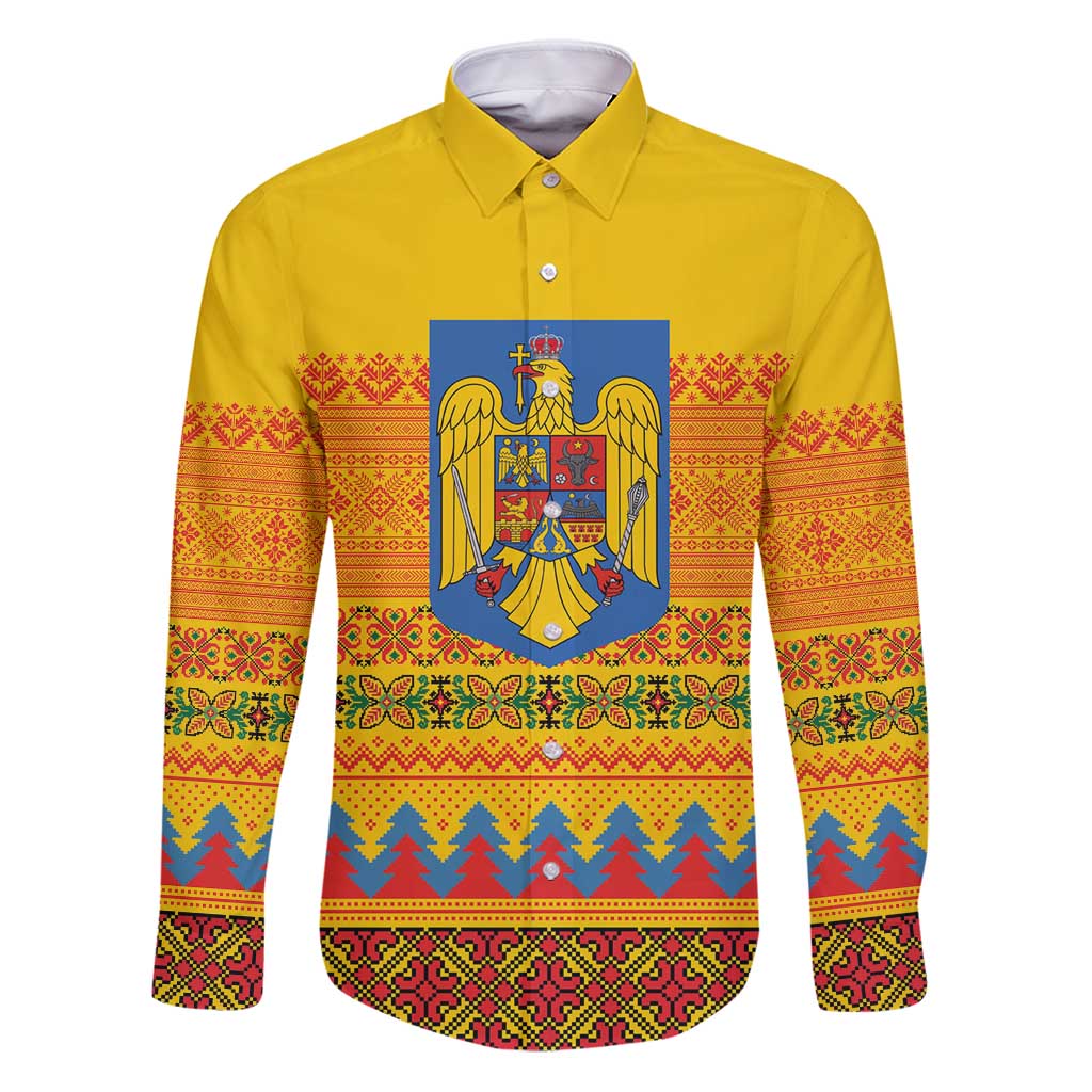 Romania Merry Christmas Family Matching Puletasi and Hawaiian Shirt Romania Emblem Traditional Folk Art - Wonder Print Shop