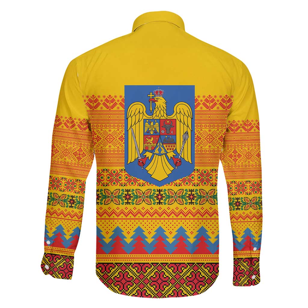 Romania Merry Christmas Family Matching Puletasi and Hawaiian Shirt Romania Emblem Traditional Folk Art - Wonder Print Shop