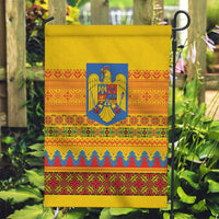 Romania Merry Christmas Garden Flag Romania Emblem Traditional Folk Art - Wonder Print Shop