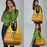 Romania Merry Christmas Grocery Bag Romania Emblem Traditional Folk Art - Wonder Print Shop