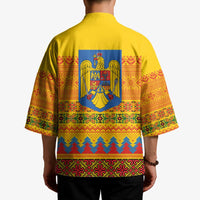 Romania Merry Christmas Kimono Romania Emblem Traditional Folk Art - Wonder Print Shop