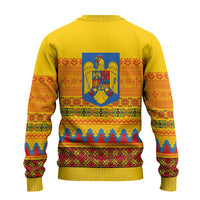 Romania Merry Christmas Ugly Christmas Sweater Romania Emblem Traditional Folk Art - Wonder Print Shop