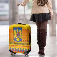 Romania Merry Christmas Luggage Cover Romania Emblem Traditional Folk Art - Wonder Print Shop