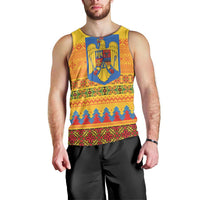 Romania Merry Christmas Men Tank Top Romania Emblem Traditional Folk Art - Wonder Print Shop