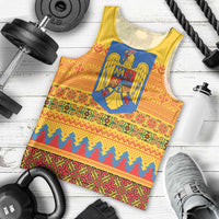 Romania Merry Christmas Men Tank Top Romania Emblem Traditional Folk Art - Wonder Print Shop