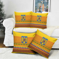 Romania Merry Christmas Pillow Cover Romania Emblem Traditional Folk Art - Wonder Print Shop