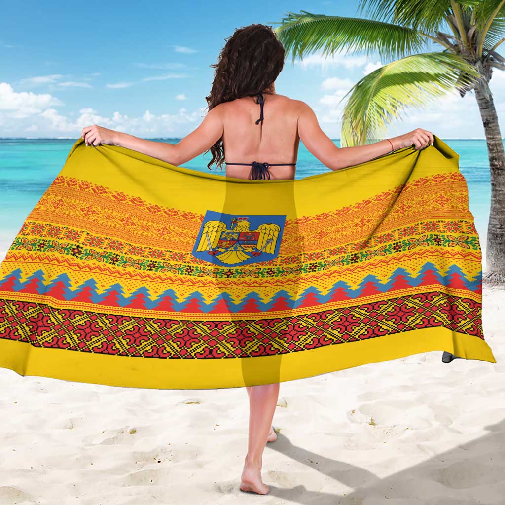 Romania Merry Christmas Sarong Romania Emblem Traditional Folk Art - Wonder Print Shop