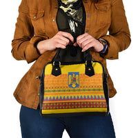 Romania Merry Christmas Shoulder Handbag Romania Emblem Traditional Folk Art - Wonder Print Shop