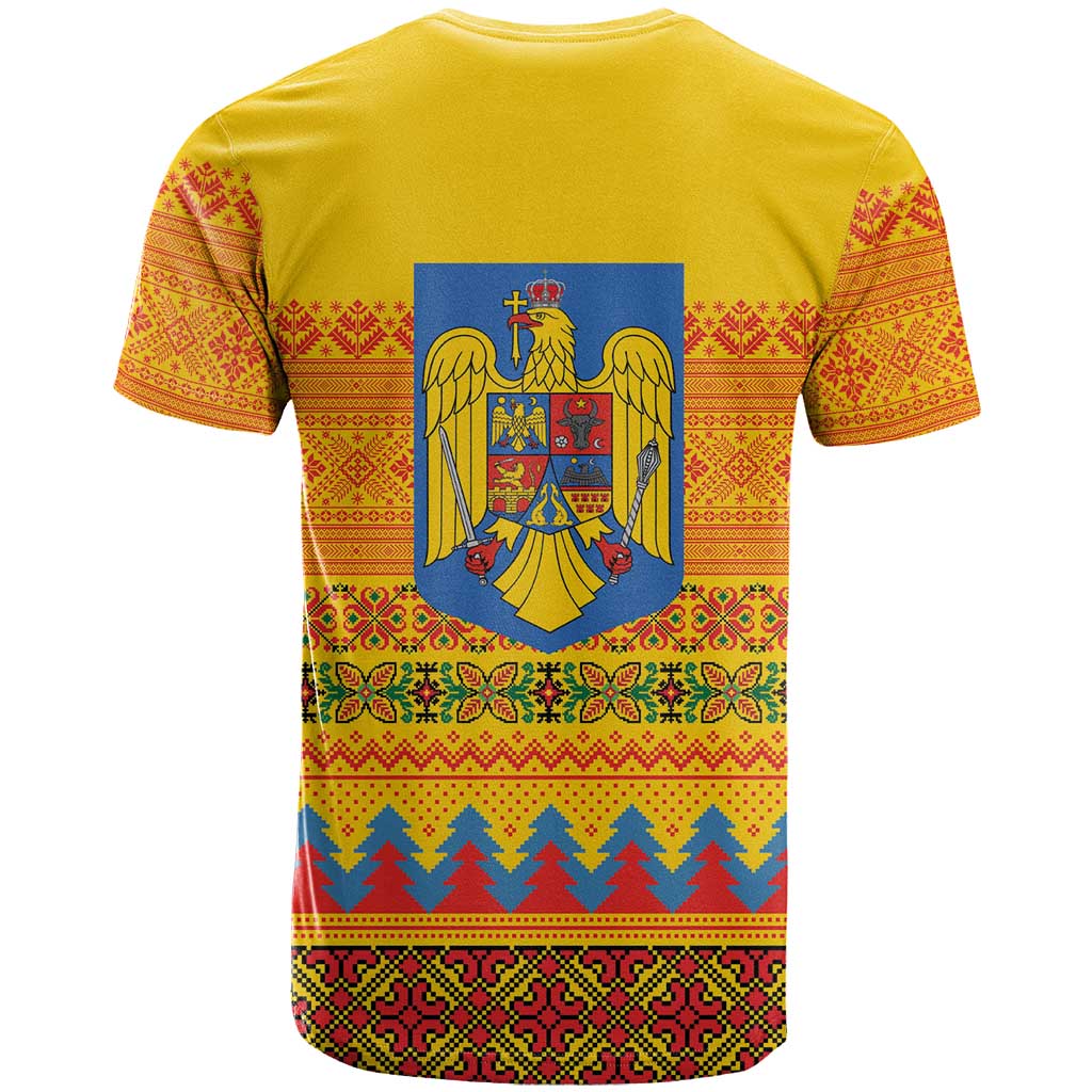 Romania Merry Christmas T Shirt Romania Emblem Traditional Folk Art - Wonder Print Shop