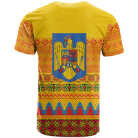 Romania Merry Christmas T Shirt Romania Emblem Traditional Folk Art - Wonder Print Shop