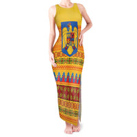 Romania Merry Christmas Tank Maxi Dress Romania Emblem Traditional Folk Art - Wonder Print Shop