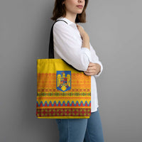 Romania Merry Christmas Tote Bag Romania Emblem Traditional Folk Art - Wonder Print Shop