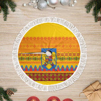 Romania Merry Christmas Tree Skirt Romania Emblem Traditional Folk Art - Wonder Print Shop